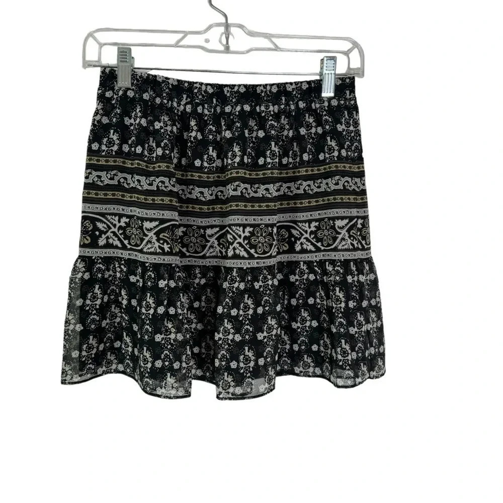 Madewell Artisan Floral Mini Skirt Black Print Size XS - Picture 9 of 10